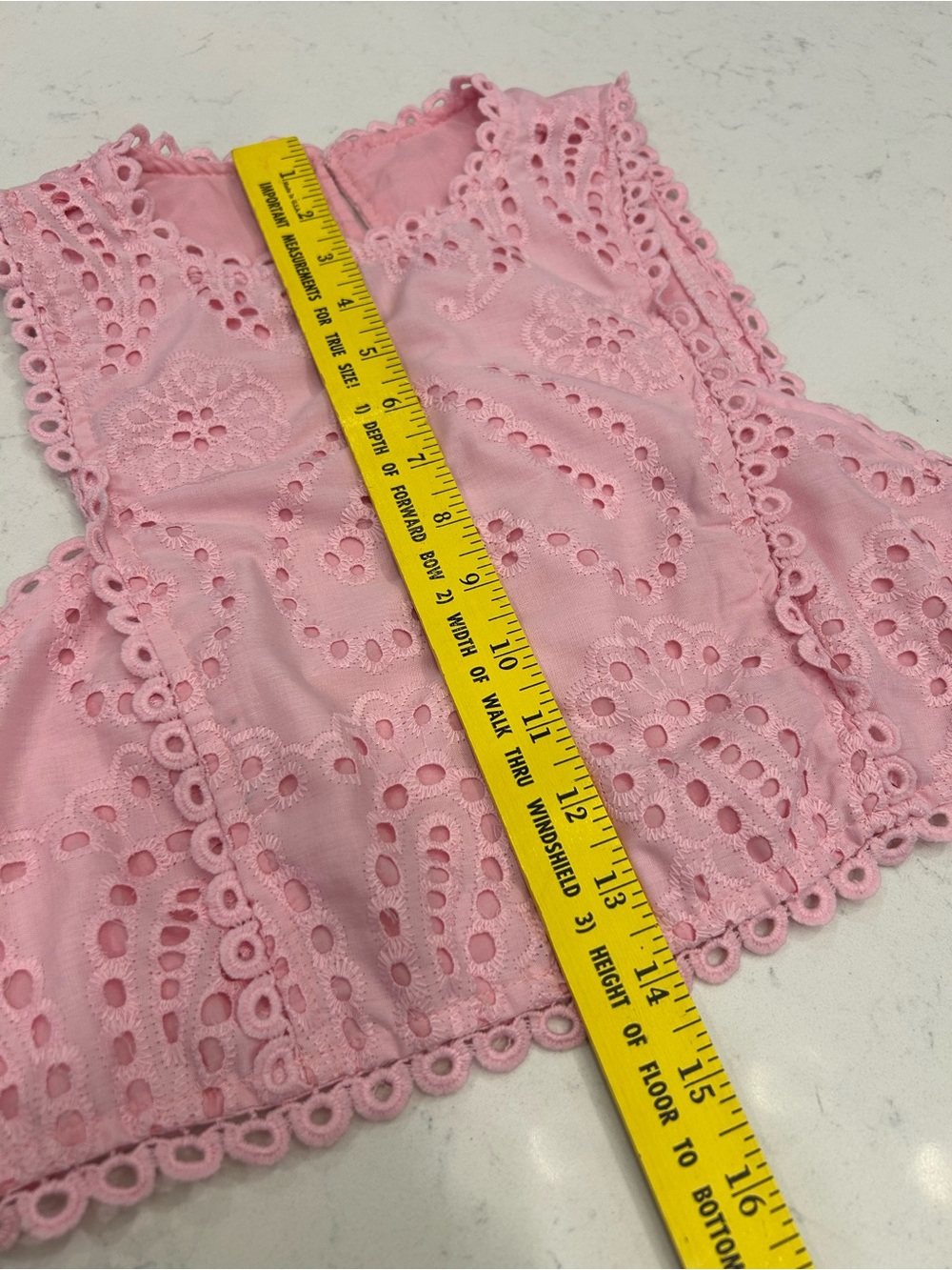Pink Eyelet Lace Crop Top - Picture 8 of 8